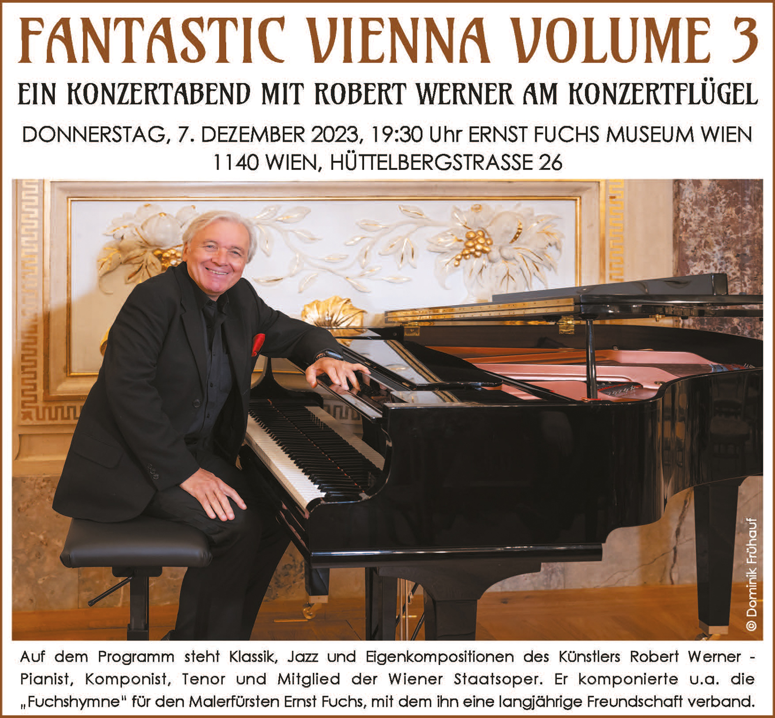 Ankündigung Konzert "Fantastic Vienna" von Robert Werner